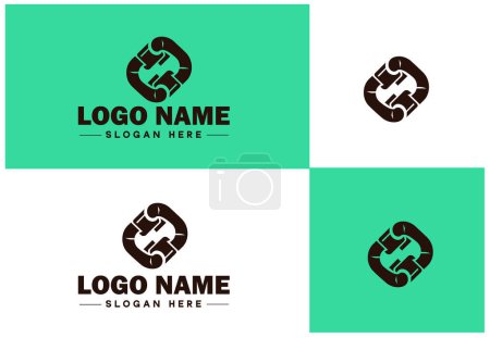 Illustration for Chain icon logo vector art graphics for business brand app icon Chain logo template - Royalty Free Image