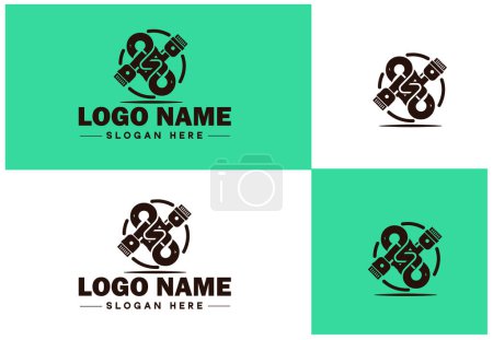 Illustration for Chain icon logo vector art graphics for business brand app icon Chain logo template - Royalty Free Image
