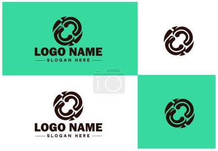 Graphismes d'art vectoriels de logo d'icône de chaîne pour l'icône d'application de marque d'entreprise