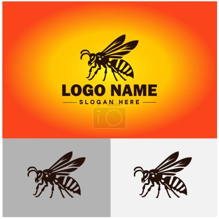 Illustration for Hornet bee logo icon vector for business brand app icon hornet bee logo template - Royalty Free Image