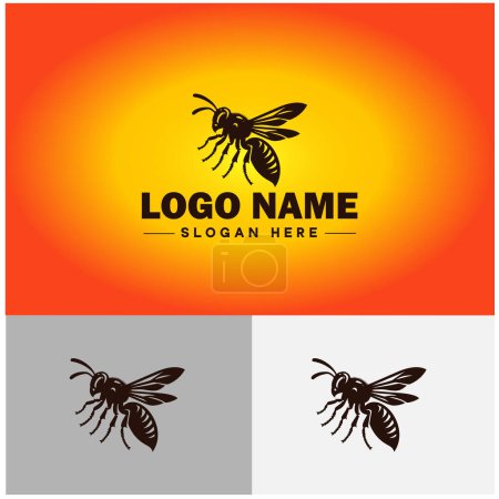 Illustration for Hornet bee logo icon vector for business brand app icon hornet bee logo template - Royalty Free Image