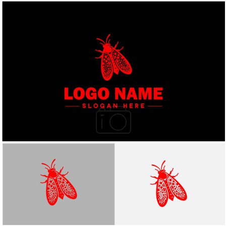 Téléchargez les illustrations : Lanternfly logo icône vecteur pour l'icône de l'application de marque d'entreprise Lanternfly Insect bee logo template - en licence libre de droit