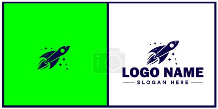 Rocket fast space flying logo icon vector for business brand app icon rocket logo template