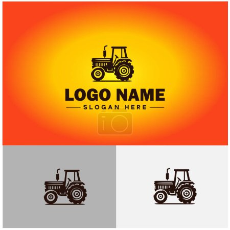 Tractor farm agriculture logo icon vector for business brand app icon farm industries machinery Tractor logo template