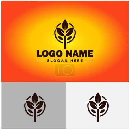 Illustration for Plant logo icon vector for business app icon farm Tree plant agriculture logo template - Royalty Free Image
