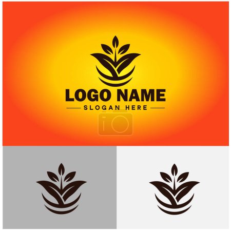 Illustration for Plant logo icon vector for business app icon farm Tree plant agriculture logo template - Royalty Free Image