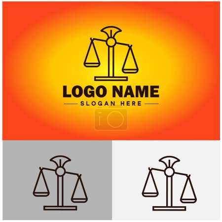 Justicia escalas bufete de abogados juicio logo icono vector para la silueta de aplicaciones de negocios logotipo plantilla
