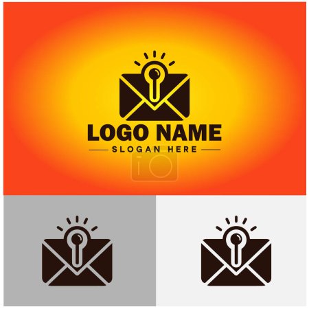 Umschlag Logo Symbol E-Mail Brief Briefkasten Kontaktformular Benachrichtigung Checkliste eingehende Symbol-Vektor für Business App Silhouette Umschlag Logo Vorlage