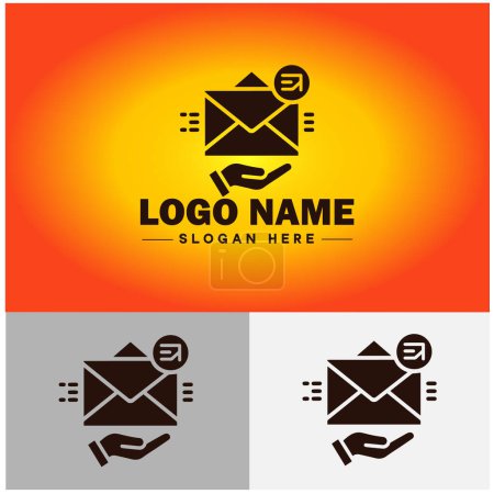 Umschlag Logo Symbol E-Mail Brief Briefkasten Kontaktformular Benachrichtigung Checkliste eingehende Symbol-Vektor für Business App Silhouette Umschlag Logo Vorlage