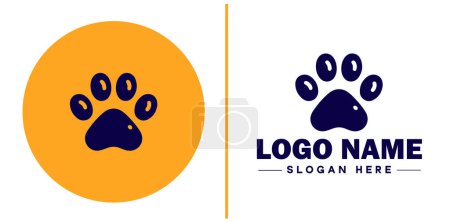 Pet paw icon dog cat puppy pet paw logo sign symbol editable vector