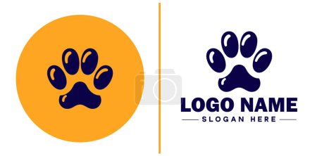 Pet paw icon dog cat puppy pet paw logo sign symbol editable vector