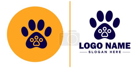 Pet paw icône chien chat chiot animal de compagnie patte logo signe symbole modifiable vecteur