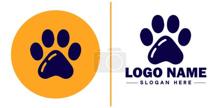 Pet paw icône chien chat chiot animal de compagnie patte logo signe symbole modifiable vecteur