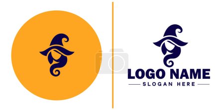 Wizard hat icon Sorcerer's hat Mage hat Pointed hat flat logo sign symbol editable vector