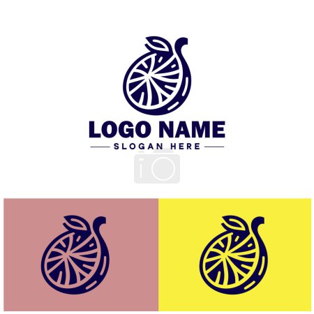 lemon icon Citron Lime Yellow fruit flat logo sign symbol editable vector