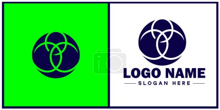 venn diagram icon Set diagram Logical diagram Intersection flat logo sign symbol editable vector