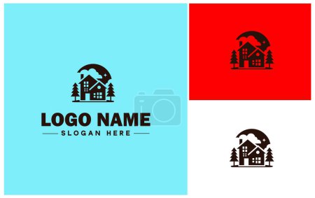 Apartment Rental icon Flat leasing Unit renting Residence letting flat logo sign symbol editable vector