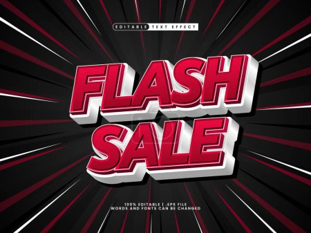 Illustration for Flash sale 3d editable text effect template - Royalty Free Image