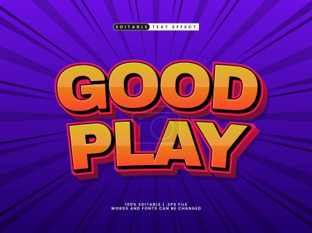 Illustration for Good play editable comic text effect template - Royalty Free Image