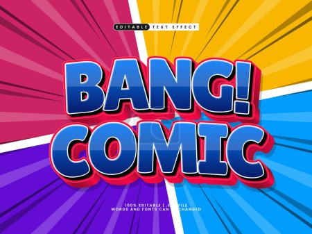 Illustration for Bang comic editable comic text effect template - Royalty Free Image