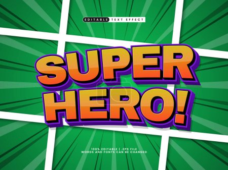 Illustration for Super hero editable comic text effect template - Royalty Free Image