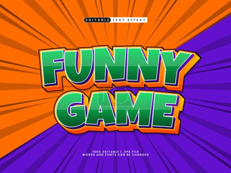 Illustration for Funny game editable comic text effect template - Royalty Free Image
