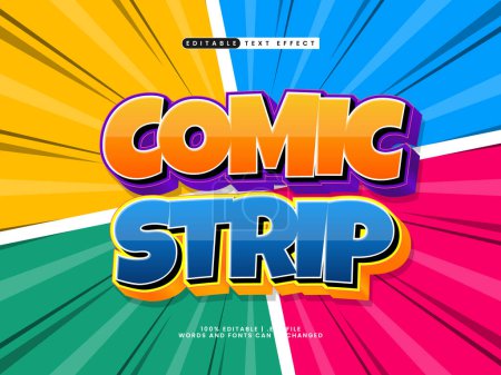 Illustration for Comic strip editable comic text effect template - Royalty Free Image
