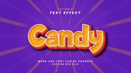 Illustration for Candy 3d editable text effect style - Royalty Free Image