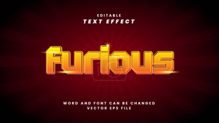 Illustration for Furious editable text effect - Royalty Free Image