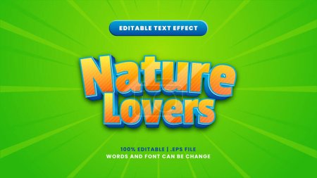 Ilustración de Efecto de texto editable para los amantes de la naturaleza en estilo 3d moderno - Imagen libre de derechos