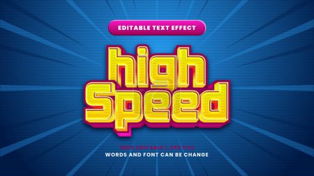 Illustration for High speed editable text effect in modern 3d style - Royalty Free Image