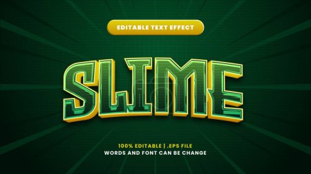 Illustration for Slime editable text effect in modern 3d style - Royalty Free Image