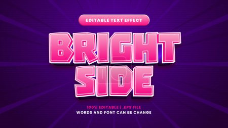 Illustration for Bright side editable text effect in modern 3d style - Royalty Free Image