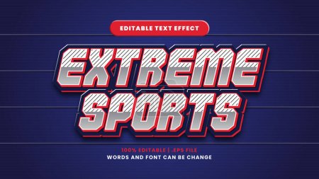 Illustration for Extreme sports editable text effect in modern 3d style - Royalty Free Image
