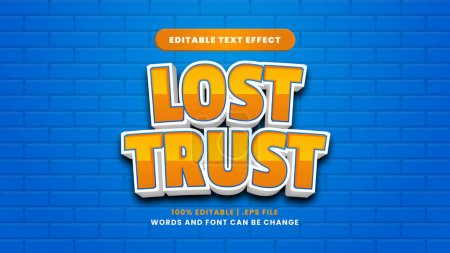 Illustration for Lost trust editable text effect in modern 3d style - Royalty Free Image