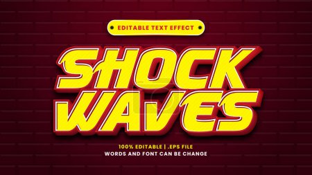 Ilustración de Efecto de texto editable ondas de choque en el estilo moderno 3d - Imagen libre de derechos