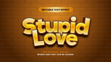 Foto de Estúpido efecto de texto editable amor en el estilo moderno 3d - Imagen libre de derechos