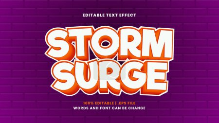 Téléchargez les illustrations : Effet de texte modifiable sur les ondes de tempête dans un style 3D moderne - en licence libre de droit