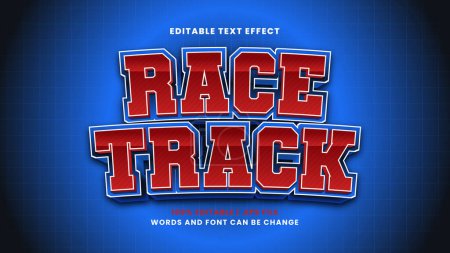 Race track editable text effect in modern 3d style