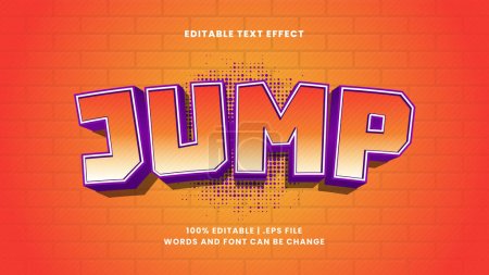 Jump editable text effect in modern and cartoon text style
