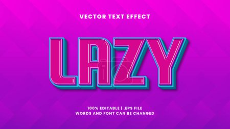 Illustration for Lazy simple modern 3d editable text effect - Royalty Free Image