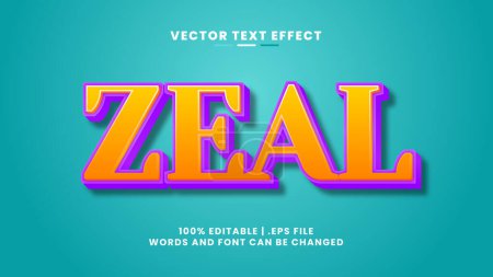 Téléchargez les illustrations : Zeal 3d effet de texte modifiable dans le style de dessin animé et de jeu texte - en licence libre de droit