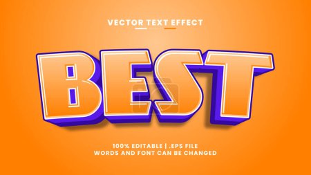 Illustration for Best cartoon comic game style editable text effect 3d template - Royalty Free Image