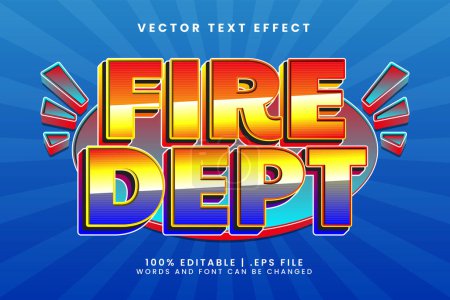 Illustration for Fire dept editable text effect for spicy design concept - Royalty Free Image