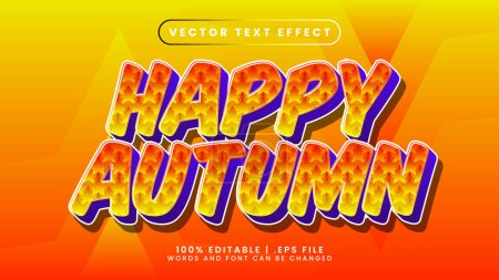 Foto de Feliz efecto de texto editable otoño con estilo de texto naranja y púrpura - Imagen libre de derechos