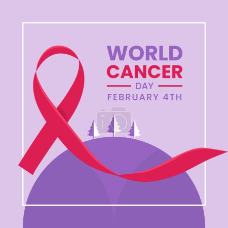 Illustration for World cancer day banner - Royalty Free Image
