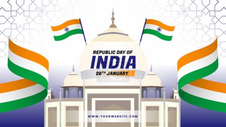 Ilustración de Feliz celebración del día de la república india 26 enero - Imagen libre de derechos
