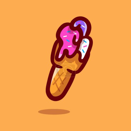 Illustration for Ice cream cartoon icon illustration - Royalty Free Image