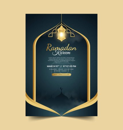 Foto de Diseño de póster o volante de ramadán para celebración islámica - Imagen libre de derechos