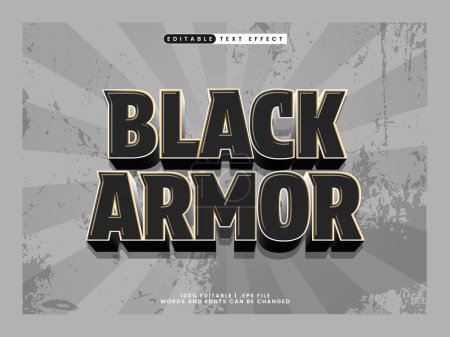 Illustration for Black armor editable text effect - Royalty Free Image
